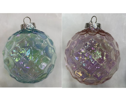 [4-021576] ***BAUBLE SHATTERPROOF IRIS ASSORTED dia8.00cm