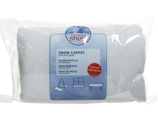 [4-470210] ***SNOW CARPET POLYESTER WHITE/SILVER L250.00-W100.00-H1.00cm