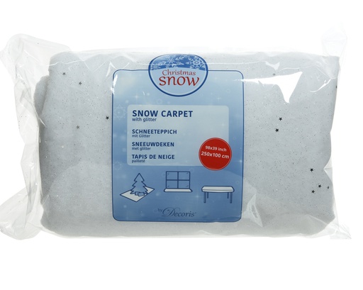 [4-470212] ***SNOW CARPET POLYESTER WHITE/SILVER L250.00-W100.00-H1.00cm