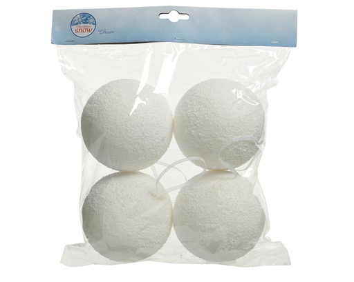 [4-470920] ***SNOW BAUBLE FOAM WHITE dia10.00-L10.00-H10.00cm