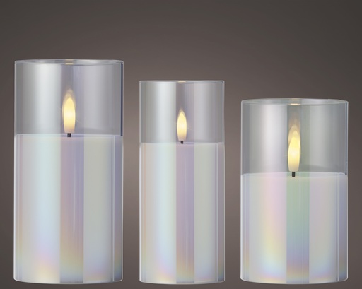 [4-487543] ***LED WICK CANDLE BO INDOOR IRIS/WARM WHITE dia7.50-H17.50cm-1L