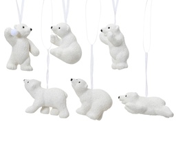 [4-517668] ***POLAR BEAR PLASTIC WITH GLITTER- WITH SNOWBALL- WITHOUT SNOWBALL 0 L2.00-W8.00-H6.00cm