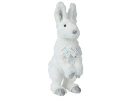 [4-519109] CONEJO BLANCO CON PURPURINA -  L17.00-W13.00-H35.00cm