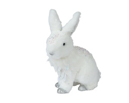 [4-519110] CONEJO BLANCO CON PURPURINA -L12.00-W21.00-H25.00cm