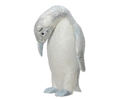 [4-535882] PINGOUIN - BLANC/BLEU/POURPRE - FAIT MAIN - L28.00-W30.00-H48.50cm