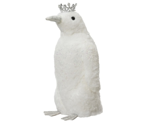 [4-707554] PINGOUIN COURONNE - BLANC - L25.00-W25.00-H47.00cm