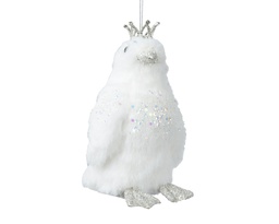 [4-707556] PINGOUIN COURONNE - BLANC - L9.00-W10.00-H17.00cm