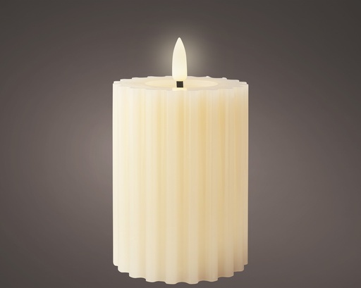 [4-486837] ***LED WICK CANDLE BO INDOOR CREAM/WARM WHITE dia7.50-H12.30cm-1L
