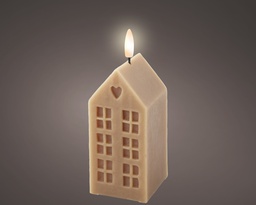 [4-487524] ***LED WICK CANDLE BO INDOOR BROWN/WARM WHITE L6.00-W6.00-H14.80cm-1L