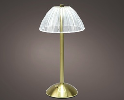 [4-488369] LAMPE LED DE CHEVET - LUMIERE CHAUDE - AVEC BATTERIE - DORE - dia13.00-H30.00cm-20L