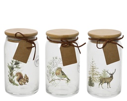 [4-647853] ***STORAGE JAR GLASS 0 dia7.40-H14.00cm