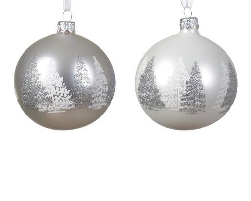 [4-083932] ***BAUBLES GLASS CHRISTMAS TREE BORDER ASSORTED dia8.00cm