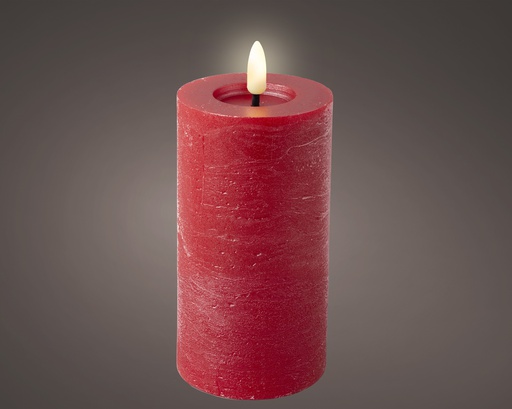 [4-487341] ***LED WICK CANDLE BO INDOOR CHRISTMAS RED/WARM WHITE dia7.00-H15.00cm-1L
