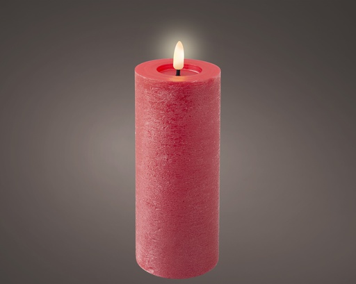 [4-487342] ***LED WICK CANDLE BO INDOOR CHRISTMAS RED/WARM WHITE dia7.00-H19.00cm-1L