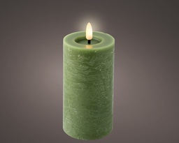 [4-487357] ***LED WICK CANDLE BO INDOOR GREEN/WARM WHITE dia7.00-H15.00cm-1L