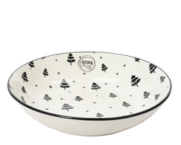 [4-604050] BOL EN PORCELAINE POUR LE SOUPER/DINER - PETITS MOTIFS D'ARBRES - dia20.30-H4.30cm