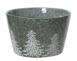 [4-604061] BOL EN GRES - MOTIF SAPIN DE NOEL - dia13.00-H8.00cm