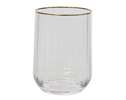 [4-608258] VASE AVEC RELIEF ONDULE ET REBORD DORE - dia8.00-H11.00cm