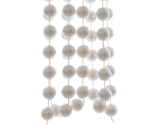 [4-001713] ***BEAD GARLAND XXL PLASTIC WINTER WHITE dia2.00-L270.00cm