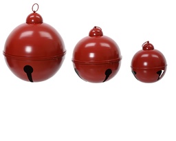 [4-389979] CLOCHES EN METAL - ROUGE - KIT DE 3 - PRECIEUX - dia52.00-H57.50cm