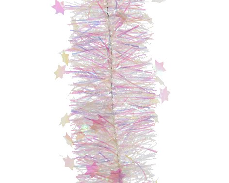 [4-410822] ***TINSEL GARLAND PET STARS CLEAR/IRIS dia9.00-H270.00cm