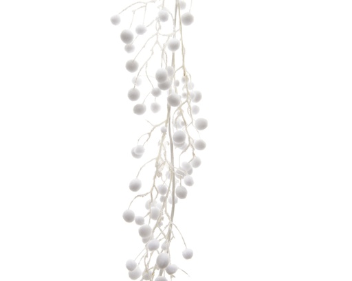 [4-474027] GUIRNALDA BOLITAS BLANCAS - PE WHITE L130.00-W12.00-H5.00cm