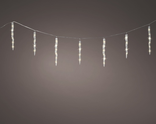 [4-497482] ***LED ICICLE LIGHTS OUTDOOR TRANSPARENT/WARM WHITE L360.00-H39.00cm-60L