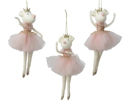 [4-531806] PETITE SOURIS A SUSPENDRE - PRINCESSE DANSEUSE - 3 MODELES - PRIX A L'UNITE - L9.00-W4.00-H19.50cm