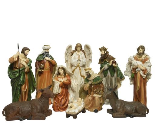 [4-596028] ***NATIVITY SET POLYRESIN 0 L12.00-W22.50-H47.00cm