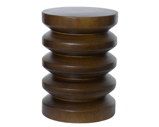 ***SIDE TABLE PAULOWNIA WOOD BROWN dia29.00-H40.00cm