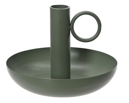 [4-389963] BOUGEOIR EN METAL - VERT - dia14.00-H10.00cm