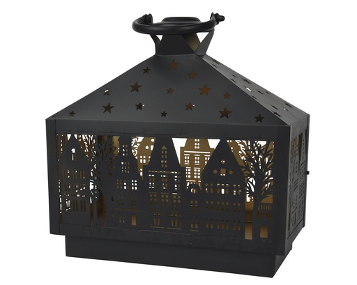 ***LANTERN IRON BLACK L30.00-W17.00-H30.00cm