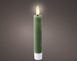 [4-487360] ***LED WICK DINNER CANDLE BO INDOOR GREEN/WARM WHITE dia2.20-H16.00cm-1L