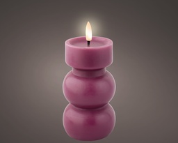 [4-487512] ***LED WICK CANDLE BO INDOOR DARK PINK/WARM WHITE dia7.00-H15.00cm-1L