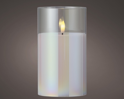 [4-487546] ***LED WICK CANDLE BO INDOOR IRIS/WARM WHITE dia10.00-H17.50cm-1L
