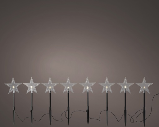 [4-496370] ESTACAS CON LUZ SOLAR BLACK/WARM WHITE L1.50-W210.00-H24.00cm-8L