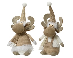 [4-523525] PELUCHE CERF ASSIS - 2 MODELES - PRIX A L'UNITE - L14.00-W10.00-H30.00cm