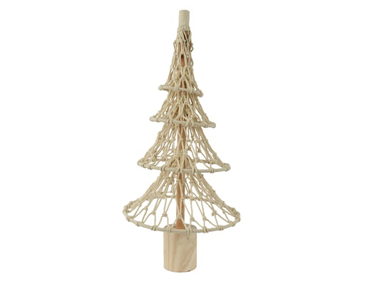 [4-529765] ARBOL CROCHET EN PIE MADERA - ALGODÓN NATURAL -  dia34.00-H73.00cm