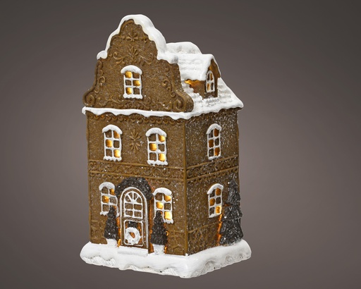 [4-531262] CASITA RESINA CON LUZ - BATERIA  L12.00-W10.00-H20.50cm