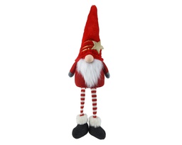 [4-531573] GNOME ASSIS EN TISSU - TEINTES ROUGES - L16.00-W11.00-H63.00cm