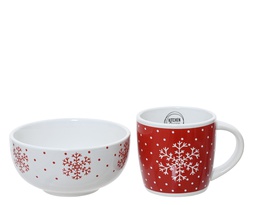 [4-604067] KIT POUR PETIT-DEJEUNER - TASSE/BOL - L15.50-W14.00-H15.00cm