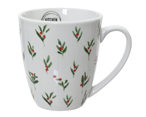 TASSE EN PORCELAINE - DESSIN DE MORSURE - dia9.00-H10.00cm