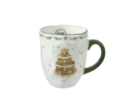 [4-608117] TAZA DOLOMITA - MOTIVO NAVIDEÑO  - L8.80-W11.70-H9.90cm