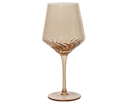 [4-608591] VERRE A VIN AVEC RELIEFS - AMBRE - dia10.20-H22.60cm