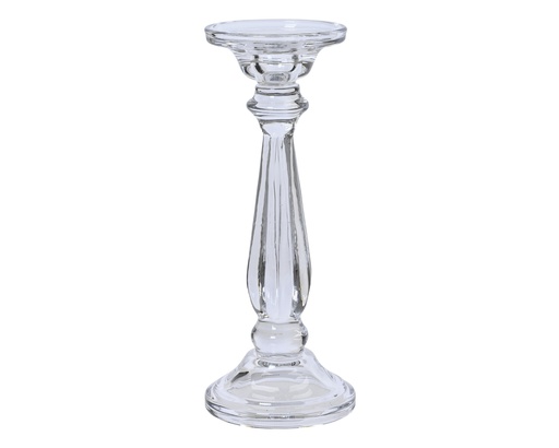 [4-608861] ***CANDLEHOLDER GLASS 0 L10.00-W10.00-H25.00cm