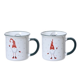 [4-609743] TASSE EN CERAMIQUE DE NOEL - 2 DESSINS - PRIX A L'UNITE - dia8.90-H8.70cm