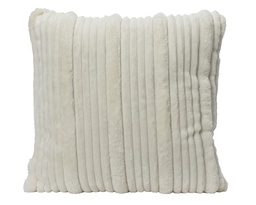 [4-617843] COUSSIN A RAYURES IRREGULIERES - BLANC - MATERIAUX RECYCLES - L45.00-W45.00-H10.00cm