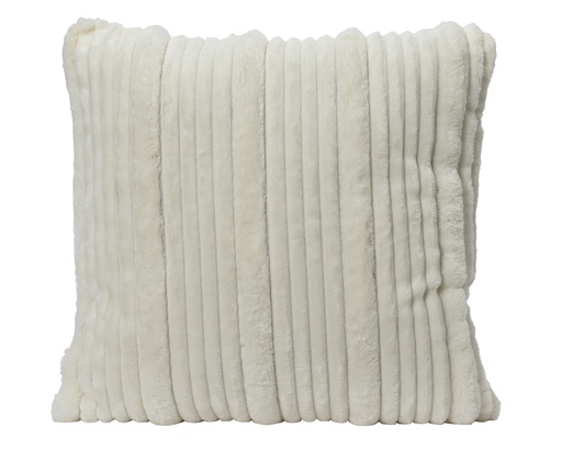 COUSSIN A RAYURES IRREGULIERES - BLANC - MATERIAUX RECYCLES - L45.00-W45.00-H10.00cm