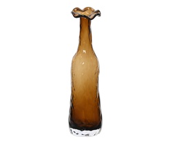 [4-647752] VASE EN VERRE ETROIT - BOUCHE EN FORME DE FLEUR - dia9.50-H33.00cm