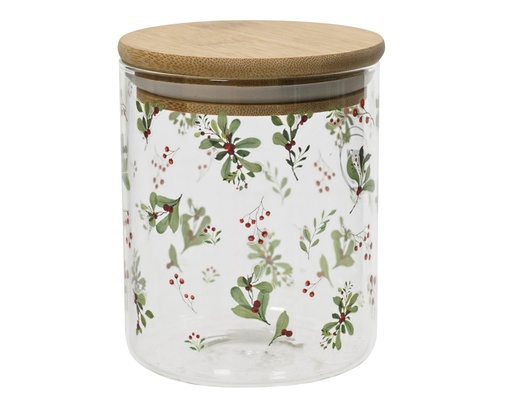 BOCAL EN VERRE AVEC MOTIF DE NOEL - dia9.00-H12.00cm